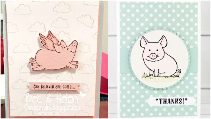 новогодняя открытка со свинкой